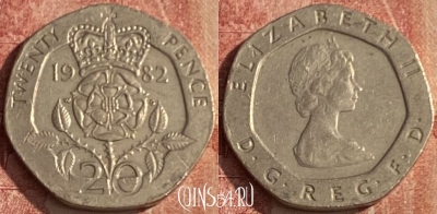 Великобритания 20 пенсов 1982 года, KM# 931, 049p-078