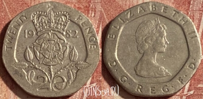 Великобритания 20 пенсов 1982 года, KM# 931, 088q-027 ♛