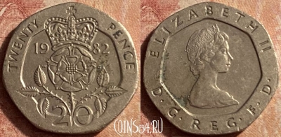 Великобритания 20 пенсов 1982 года, KM# 931, 134p-074