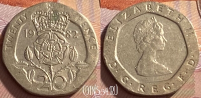 Великобритания 20 пенсов 1982 года, KM# 931, 210p-038