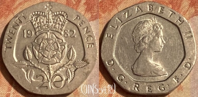 Великобритания 20 пенсов 1982 года, KM# 931, 462q-639