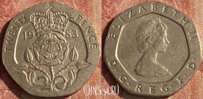 Великобритания 20 пенсов 1983 года, KM# 931, 043p-008
