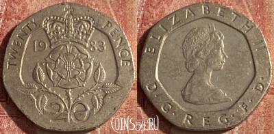 Великобритания 20 пенсов 1983 года, KM# 931, 047p-110