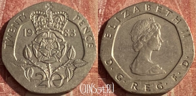 Великобритания 20 пенсов 1983 года, KM# 931, 047p-161 ♛