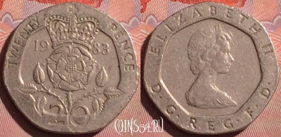 Великобритания 20 пенсов 1983 года, KM# 931, 057i-010