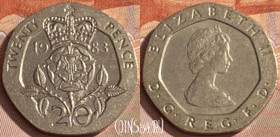 Великобритания 20 пенсов 1983 года, KM# 931, 348p-108