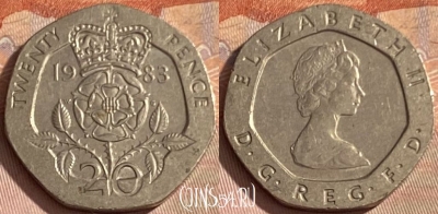 Великобритания 20 пенсов 1983 года, KM# 931, 360p-137
