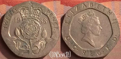Великобритания 20 пенсов 1988 года, KM# 939, 249o-007