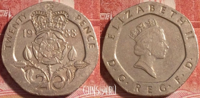 Великобритания 20 пенсов 1988 года, KM# 939, b066-004