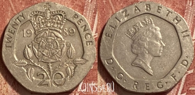Великобритания 20 пенсов 1989 года, KM# 939, 319q-006