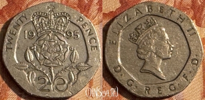 Великобритания 20 пенсов 1995 года, KM# 939, 154s-065