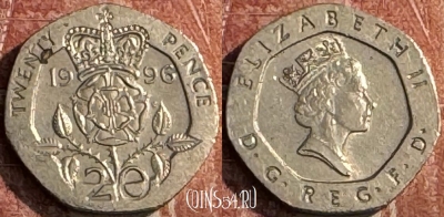 Великобритания 20 пенсов 1996 года, KM# 939, 119s-078