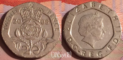Великобритания 20 пенсов 2005 года, KM# 990, 261c-074