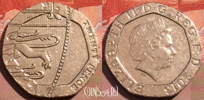 Великобритания 20 пенсов 2013 года, KM# 1111, 080d-068
