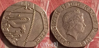 Великобритания 20 пенсов 2013 года, KM# 1111, 455o-056 ♛