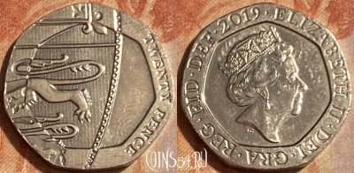 Великобритания 20 пенсов 2019 года, KM# 1336, 462q-643
