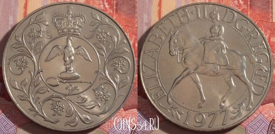 Великобритания 25 пенсов 1977 г., KM# 920, UNC, 266-146