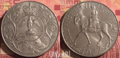 Великобритания 25 пенсов 1977 года, KM# 920, 295i-145