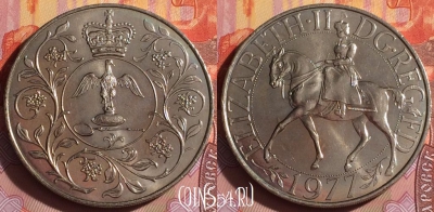 Великобритания 25 пенсов 1977 года, KM# 920, 336i-145
