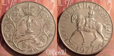 Великобритания 25 пенсов 1977 года, KM# 920, 394-146