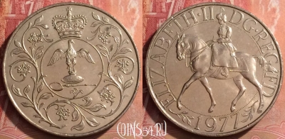 Великобритания 25 пенсов 1977 года, KM# 920, 395-146