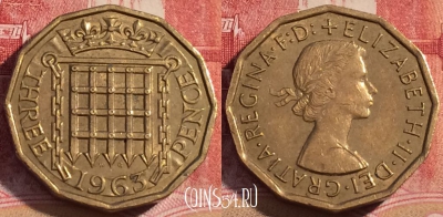 Великобритания 3 пенса 1963 года, KM# 900, 066c-073