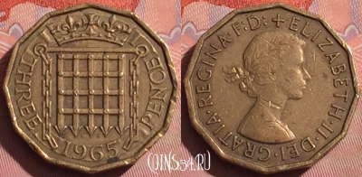 Великобритания 3 пенса 1965 года, KM# 900, 057i-018