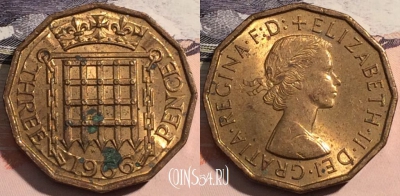 Великобритания 3 пенса 1966 года, KM# 900, a141-130