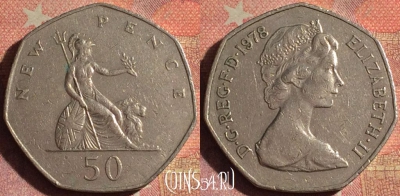 Великобритания 50 новых пенсов 1978 г., KM# 913, 199i-073