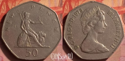 Великобритания 50 пенсов 1978 года, KM# 913, 430o-074