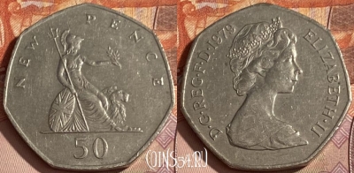 Великобритания 50 пенсов 1979 г., KM# 913, 392p-050 ♛