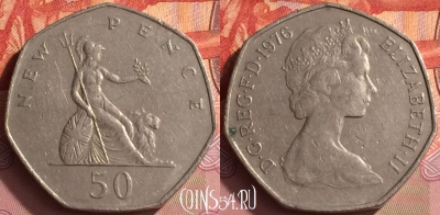Великобритания 50 пенсов 1976 года, KM# 913, 219o-133