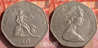 Великобритания 50 пенсов 1979 года, KM# 913, 216o-026