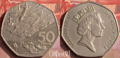Великобритания 50 пенсов 1994 года, KM# 966, 449-021
