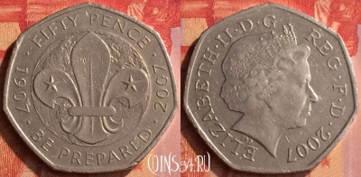Великобритания 50 пенсов 2007 года, KM# 1073, 063n-010