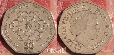 Великобритания 50 пенсов 2010 года, KM# 1165, 261-118