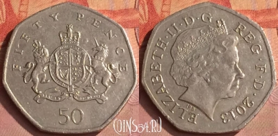 Великобритания 50 пенсов 2013 года, KM# 1246, 289o-063