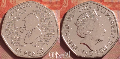 Великобритания 50 пенсов 2019 года, UNC, 135k-031