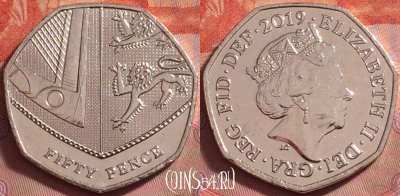 Великобритания 50 пенсов 2019 г., KM# 1337, UNC, 135k-005