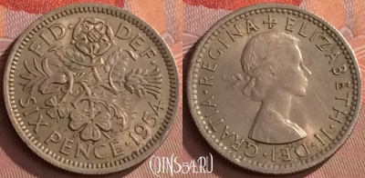 Великобритания 6 пенсов 1954 года, KM# 903, 269o-078