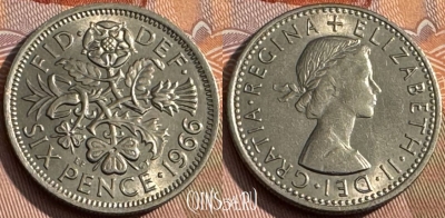 Великобритания 6 пенсов 1966 года, KM# 903, 161s-015