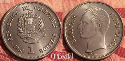 Венесуэла 1 боливар 1989 года, Y# 52a, 277i-058