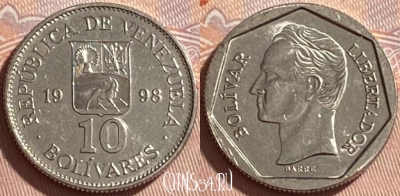 Венесуэла 10 боливаров 1998 года, Y# 75, 223r-130 ♛