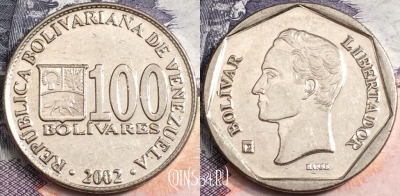Венесуэла 100 боливаров 2002 года, Y# 83, a100-012
