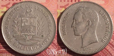 Венесуэла 2 боливара 1990 года, Y# 43a, 295i-017