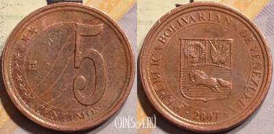 Венесуэла 5 сентимо 2007 года, Y# 88, 139-144