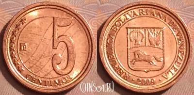 Венесуэла 5 сентимо 2009 года, Y# 88, 377k-022