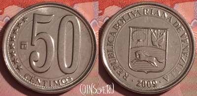 Венесуэла 50 сентимо 2009 года, Y# 92, 055i-014