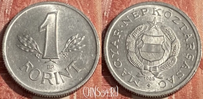 Венгрия 1 форинт 1965 года, KM# 555, 255r-140 ♛