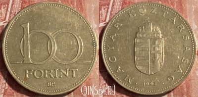 Венгрия 100 форинтов 1993 года, KM# 698, 085s-010 ♛